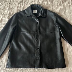 Sunday Best Gabby Vegan Leather Shirt Jacket, XS